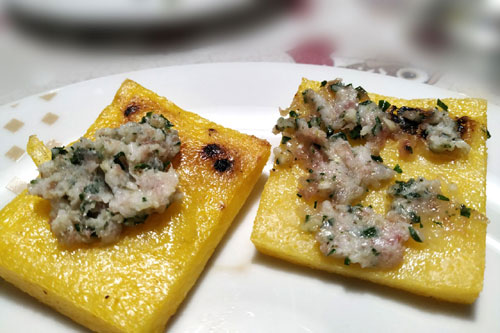 Gras pistà con polenta